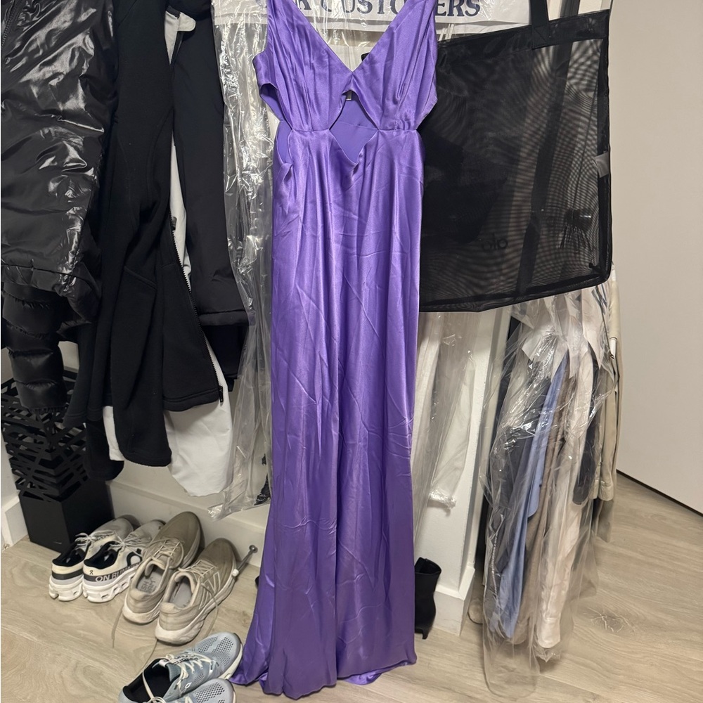 NEW L'AGENCE CUT OUT TOP PURPLE MAXI DRESS